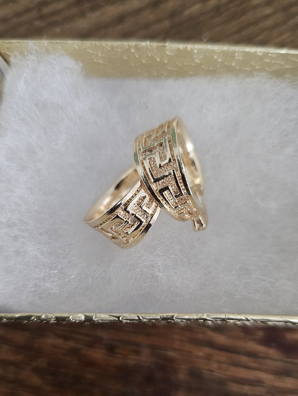Classic Gold Greek Key Hoop Earrings - Elegant Women Jewelry